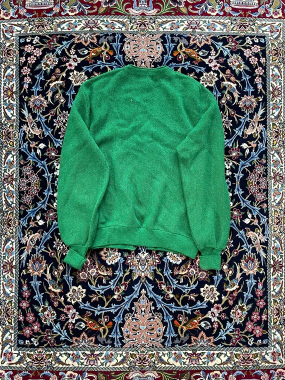 Med Vintage Green Knit Towncraft Cardigan - image 4