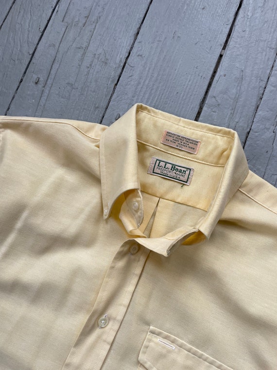 Large Vintage USA-Made LL Bean Yellow Short-Sleev… - image 2