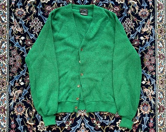 Med Vintage Green Knit Towncraft Cardigan