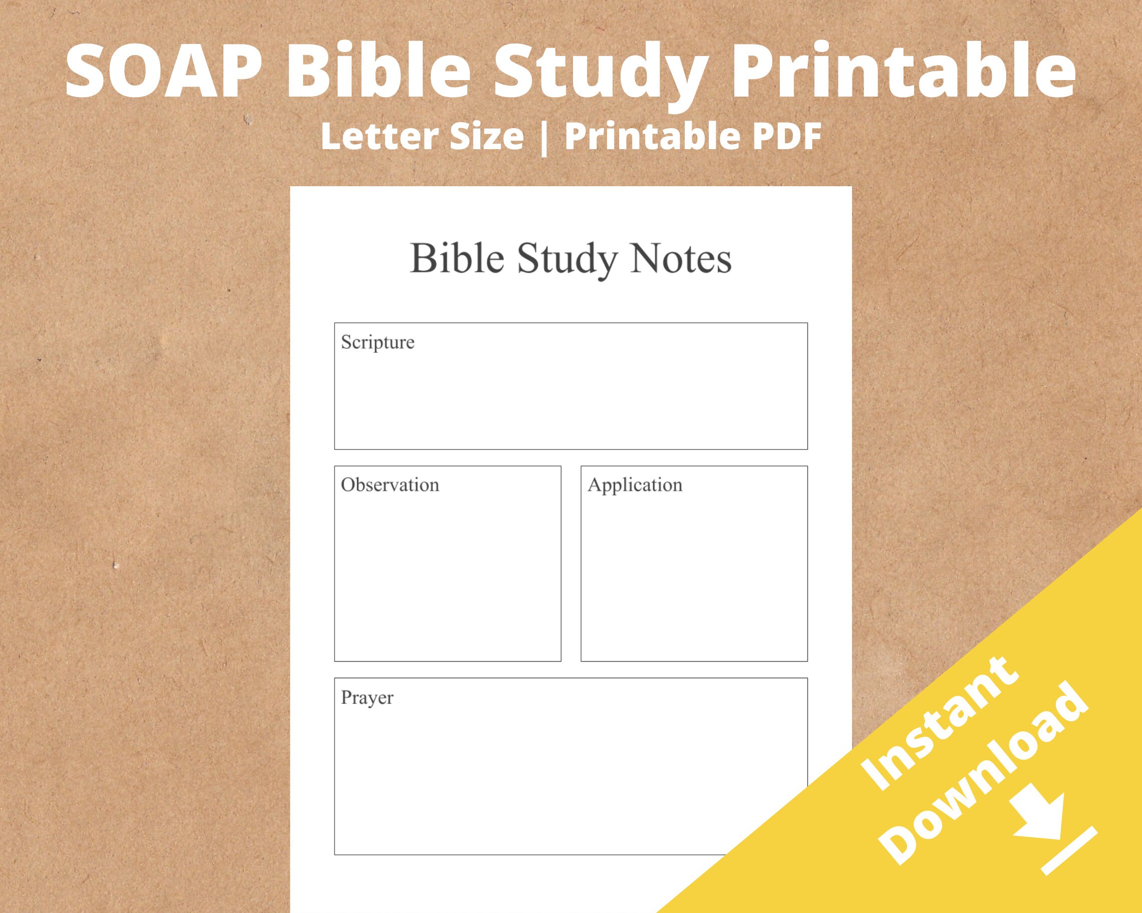SOAP Bible Study Method Worksheet Bible Journaling Notes Etsy