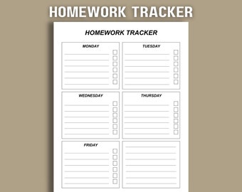 printing for homework Student Homework Planner | Weekly School Assignment Tracker | Study Log Schedule | 8.5x11in | Letter Size | Instant Download Printable PDF