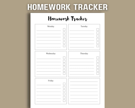Free Printable Homework Organizer