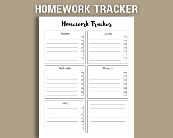 Free Printable Homework Organizer