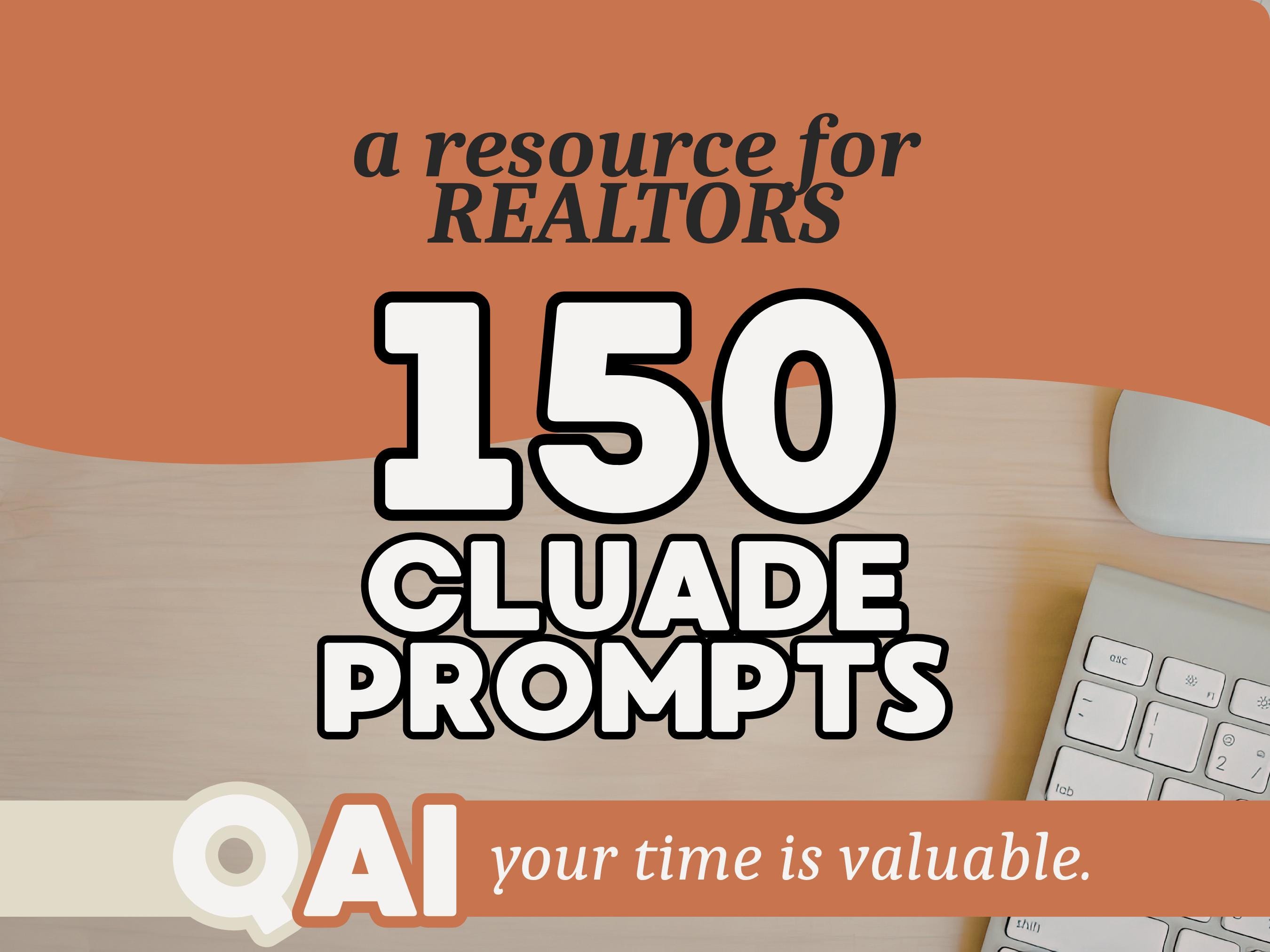 Prompt Realtor Real Estate Agent Claude Prompts | 150 Realtor AI Prompts (PDF) - Etsy