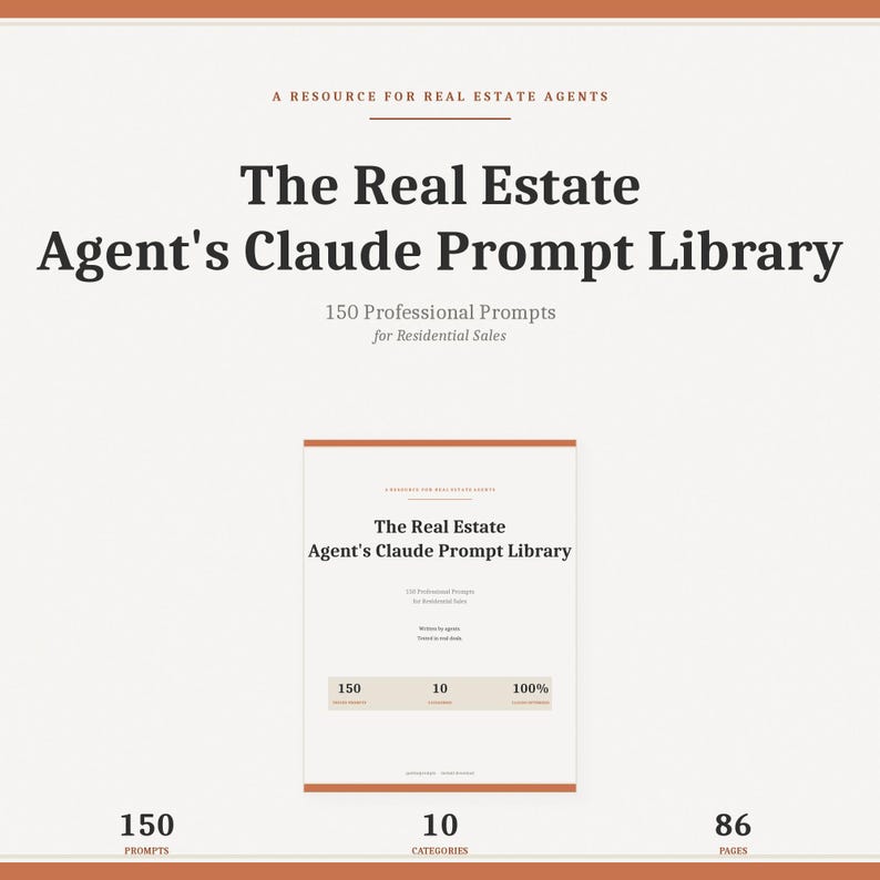 Real Estate Agent Claude Prompts | 150 Realtor AI Prompts (PDF) - Etsy