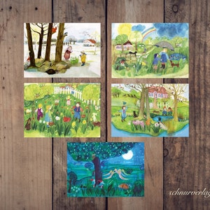 Frühlingsbilder im SET von E.M. Ott-Heidmann - Kinderposter Frühling in DIN A3