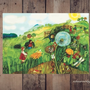 KRÄUTERGARTEN Cartolina di E.M. Ott-Heidmann realizzata con carta riciclata di schnurverlag