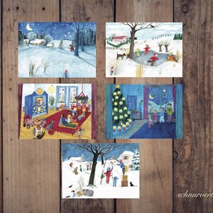 Postales de invierno en un SET - ilustraciones de E.M. Ott Heidmann