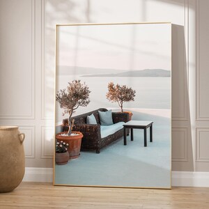 Santorini Print, Greece Wall Art, Greek Prints, Travel Photography, Modern Minimalist Print, Neutral Boho Print, Santorini Wall Art, Coastal