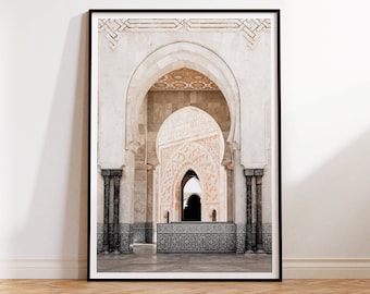 Moroccan Door Arch Print, Beige Boho Wall Art, Bohemian Art Print, Travel Photography, Morocco Architecture Poster, Neutral Pastel Print