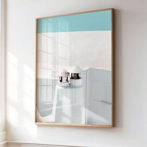 Santorini Wall Art, Greece Art Prints, Santorini Print, Coastal Home Decor, Greece Travel Poster, Minimalist Print, Beach House, Greek Gift