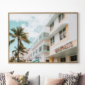 Miami Fine Art Photography, Retro Print, South Beach Hotel, Ocean Drive, Art Deco Wall Art, Miami Beach Print, Florida Hotel Pastel Wall Art