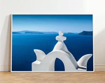 Santorini Print, Greece Wall Art, Coastal Art Print, Santorini Photography, Modern Home Decor, Travel Photography Print, Minimalist Poster