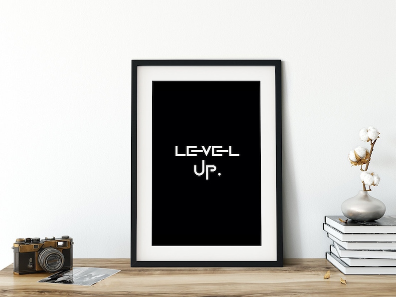 Level up Printable Wall Art Gaming Wall Decor Gamer Print - Etsy