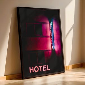 Starlite Hotel at Night in South Beach, Miami Print, Miami Vintage Wall Art, Pink Print, Ocean Drive Art Deco Wall Art, Florida Home Decor