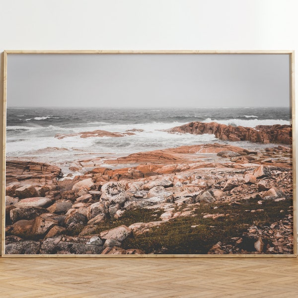 Coastal Wall Art, Ocean Waves Print, Newfoundland East Coast, Ocean Landscape Photography, Beach House Wall Art, Modern Boho Print, Nature