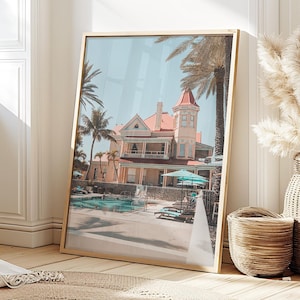 Southernmost House Hotel in Key West Photography Print, Florida Wall Art, Trendy Vintage Pool Art Pastel Print, Tropical Luxury Retro Poster