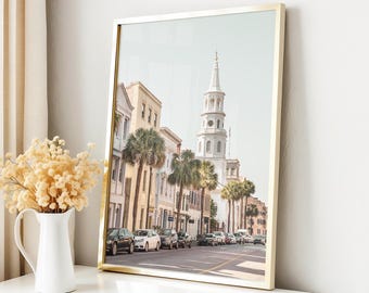 Fotografie di Charleston, stampe artistiche da parete di Charleston, arredamento del sud, Charleston SC, Charleston Broad Street, stampe d'arte, stampe per l'arredamento della casa