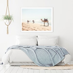 Camel and Surfers Print, Beach Print, Coastal Wall Decor, Bohemian Art Print, Neutral Home Decor, Photography Poster, Modern Boho zdjęcie 3