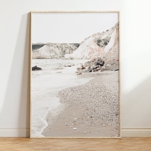 Beige Beach Print, Coastal Prints, Landscape Photography, Bathroom Prints, Neutral Wall Art, Modern Boho Home Decor, Minimalist Photography