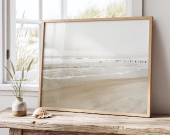 Coastal Beach Print Beach Wall Art Landscape Photography Neutral Wall Decor Soft Coastal Landscape Ocean Wall Art Muted Decor Coastal Art