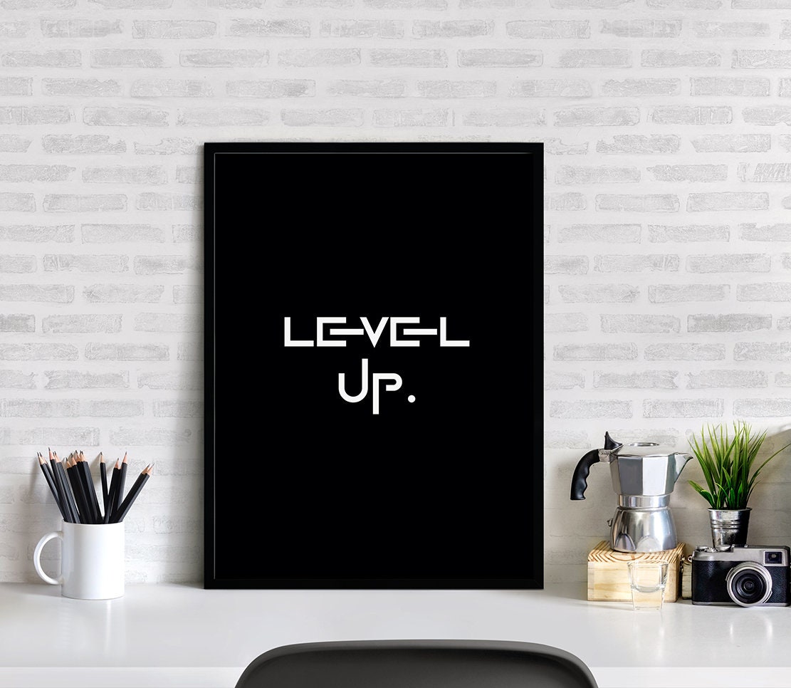 Level up Printable Wall Art, Gaming Wall Decor, Gamer Print