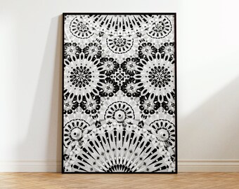 Schwarzweißmuster, Schwarzweißdruck, moderne Wandkunst, nordische Wandkunst, abstrakte Kunst, minimalistischer Scandi-Druck, Boho-Druck