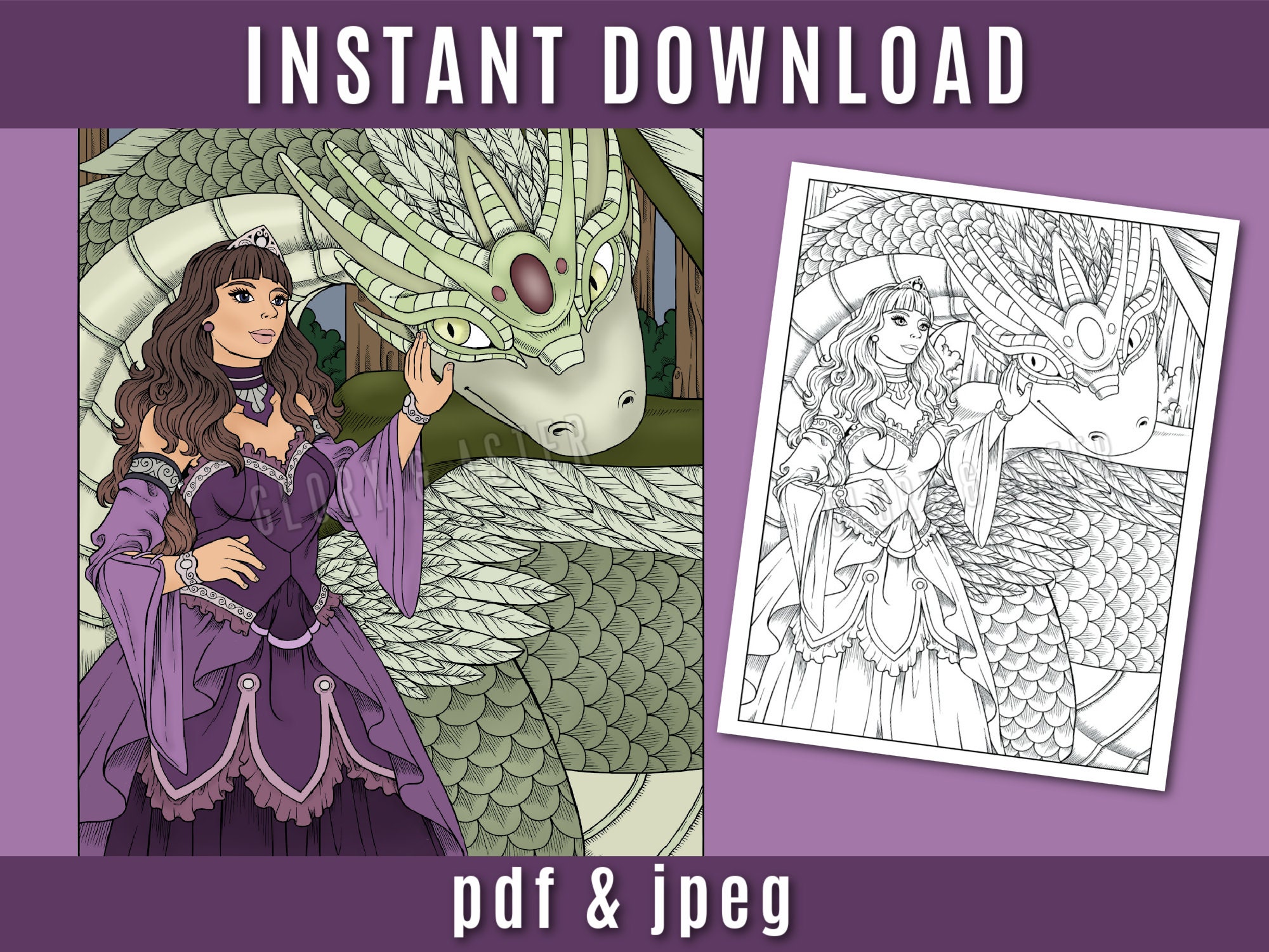 Coloring Pages Dragon Princess / Dragon Princess Coloring Page