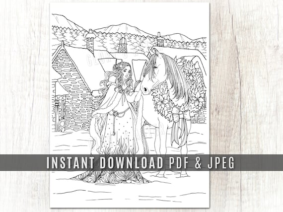 Princess And Horse Coloring Pages