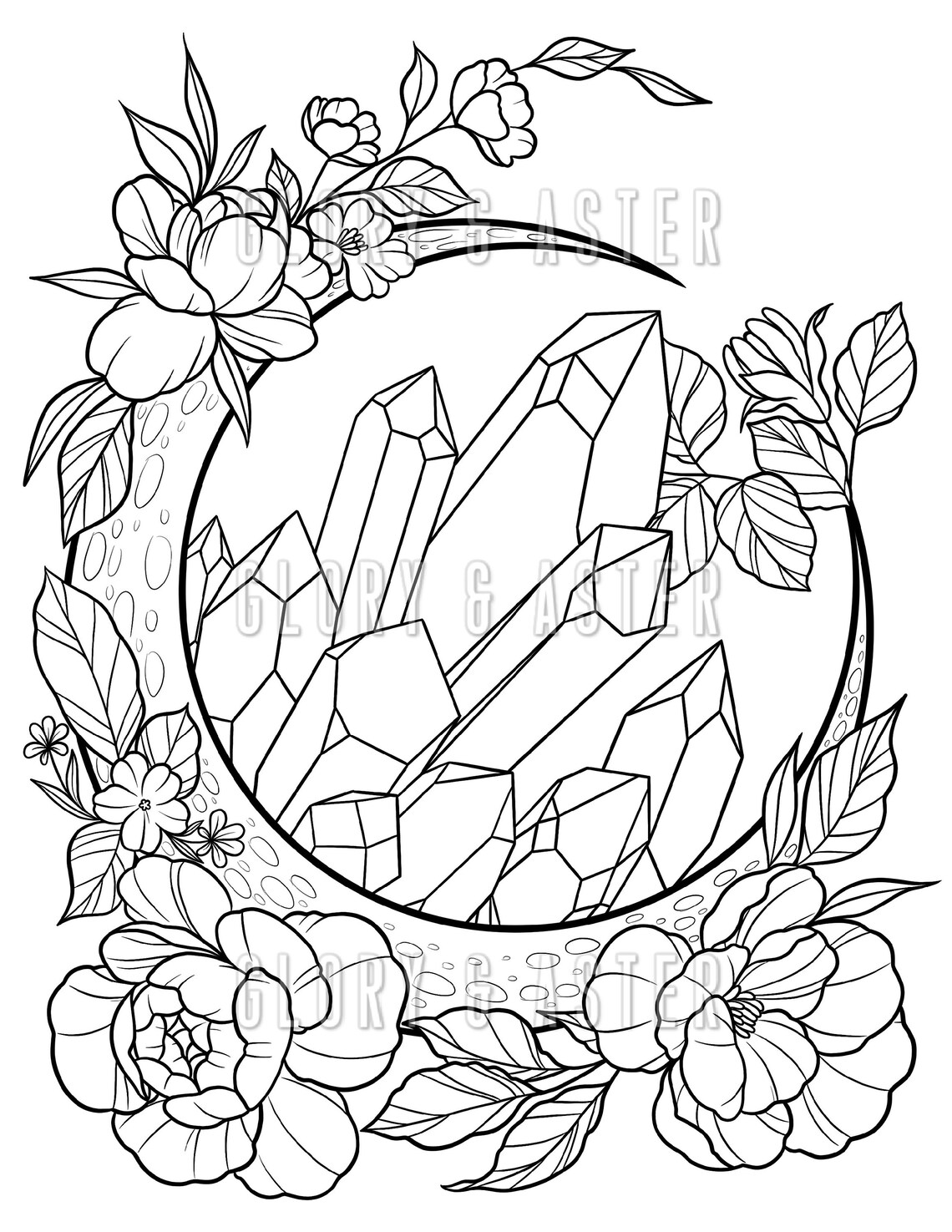 Mystical Moon Coloring Page Printable Adult Coloring Page Etsy Polska Mystical Moon Coloring Page Printable Adult Coloring Page Etsy Polska