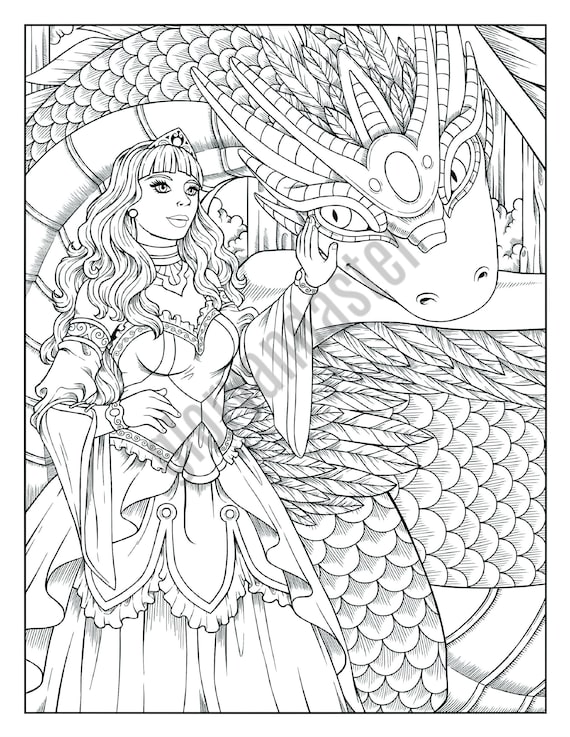 Dragon Queen Adult Coloring Page – auralynne