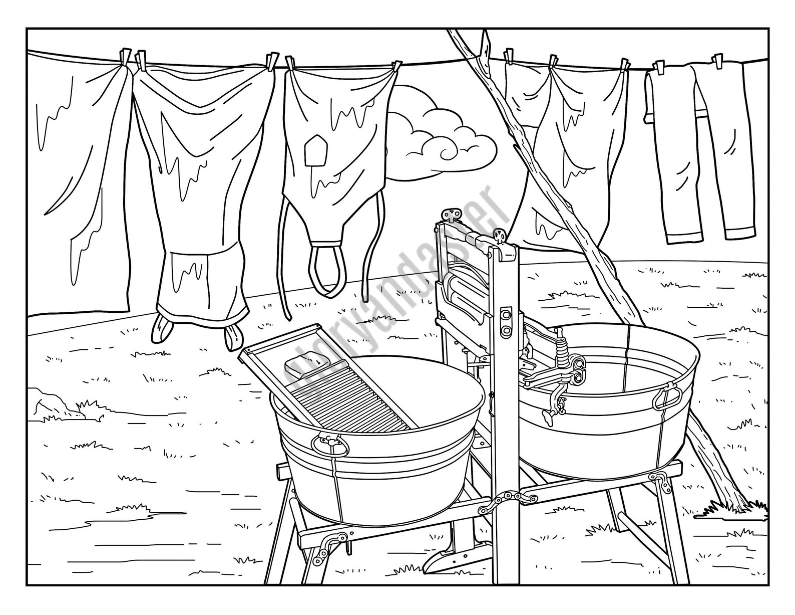 Country Life Coloring Pages Printable Adult Coloring Pages | Etsy