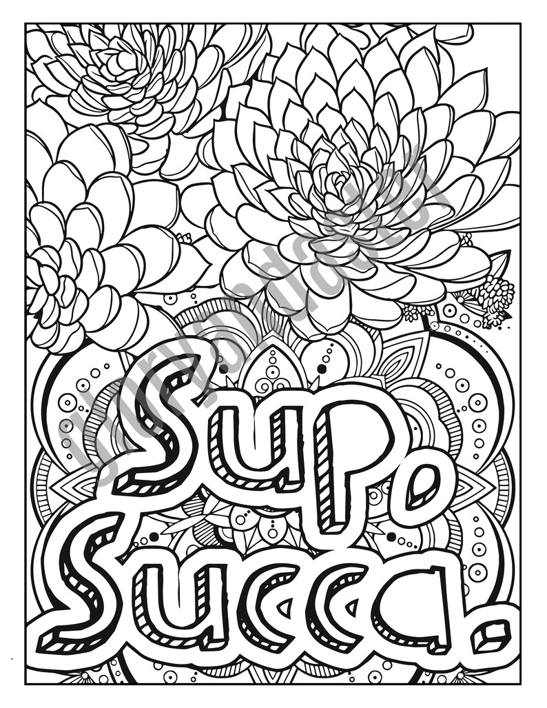 Download Succulent Coloring Page Adult Coloring Pages Funny Coloring | Etsy