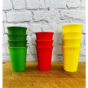 Vintage Tupperware Bell Tumblers: Retro Kids Cups, Set of 11