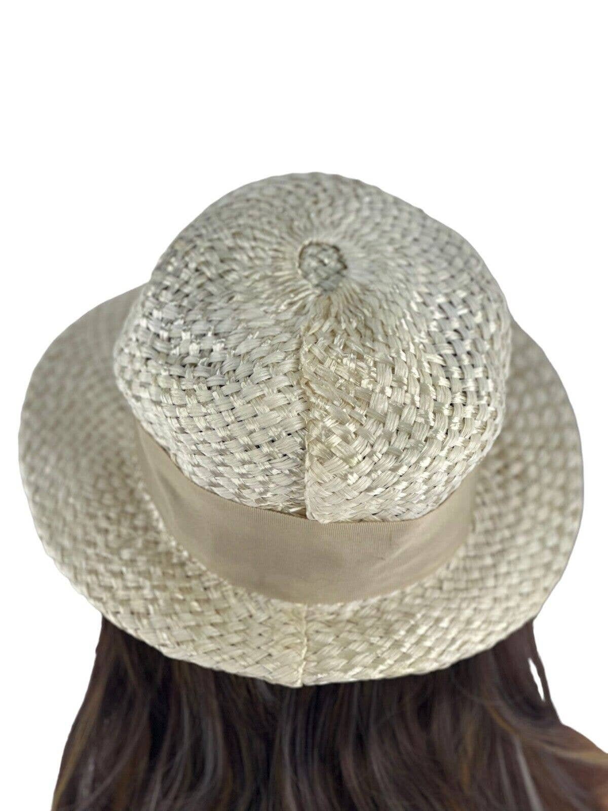 Vintage Ladies Woven Straw or Raffia Hat Wide Brim Beige - Etsy