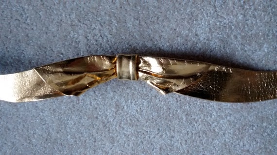 Vintage belt Vogue Gold tone Leather Belt, 1980s ,