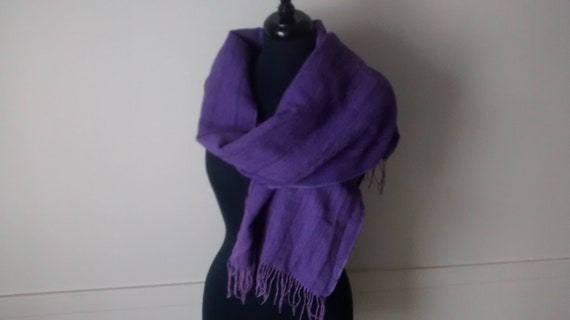 Purple Handmade Alpaca Scarf/Shawl 100% baby Alpac