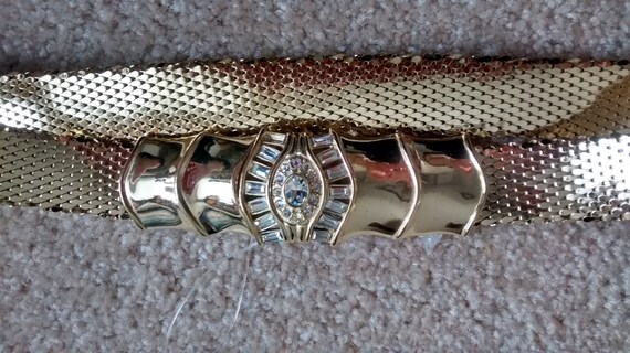 Vintage belt Whiting & Davis belt Gold tone with C