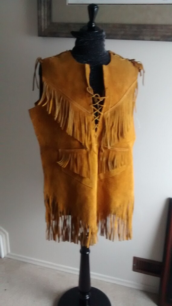 Vintage 70's Hippy Suede Top , western suede ponch