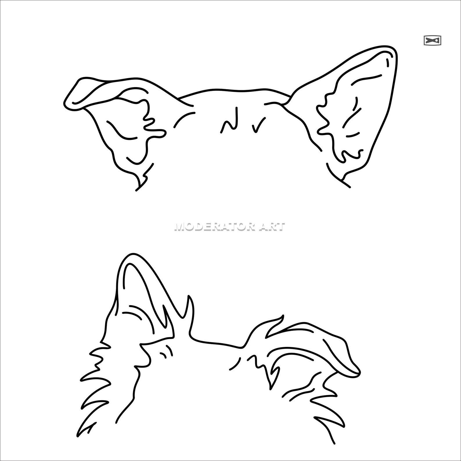 Dog Ears Outline SVG DXF PDF Png Eps Pet Ears Bundle for | Etsy UK
