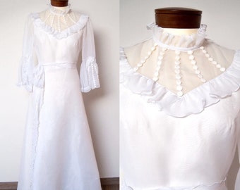 Robe de mariée des années 70, robe de mariée vintage, robe de mariée rétro, mariée vintage, mariée des années 70, robe de mariée 0s, robe de mariée boho