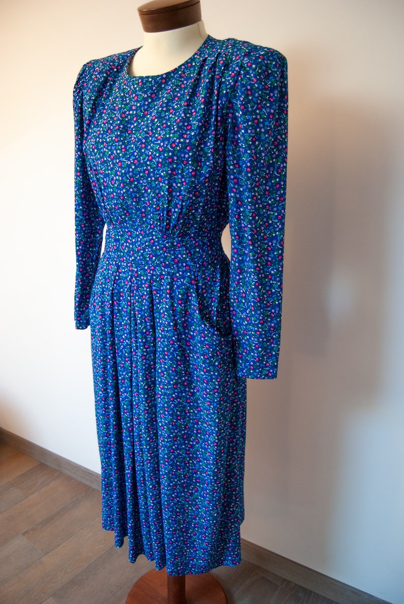 80s dress 80s floral dress 80s flowers dress vintage 80s dress 1980s dress vintage spring dress vintage summer dress