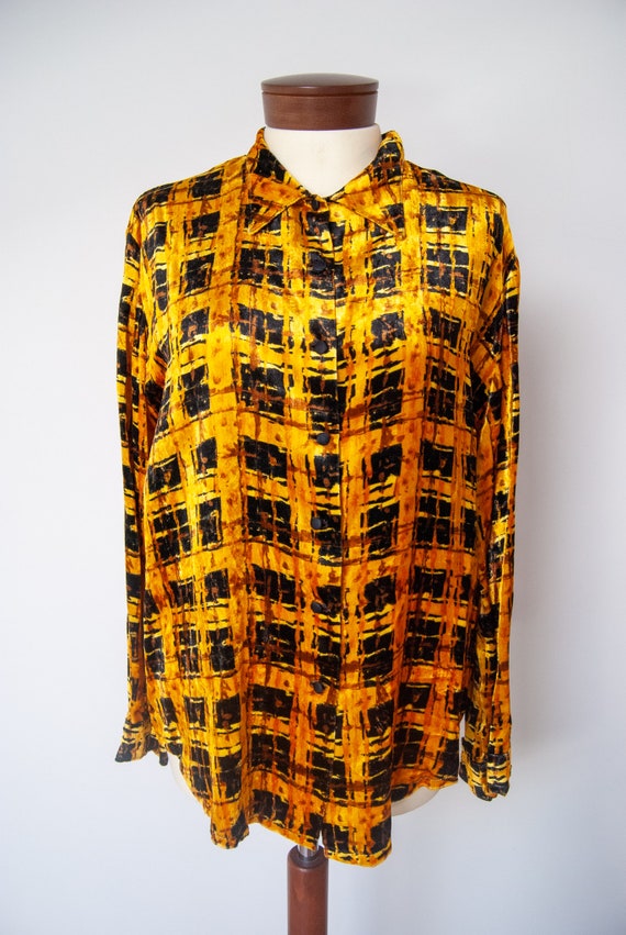 90s shirt, chenille shirt, 1990s shirt, tartan sh… - image 8