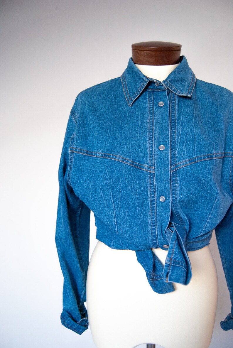 90s shirt, denim shirt, jeans shirt, grunge shirt, 1990s shirt, nineties shirt, vintage shirt, retro shirt image 6