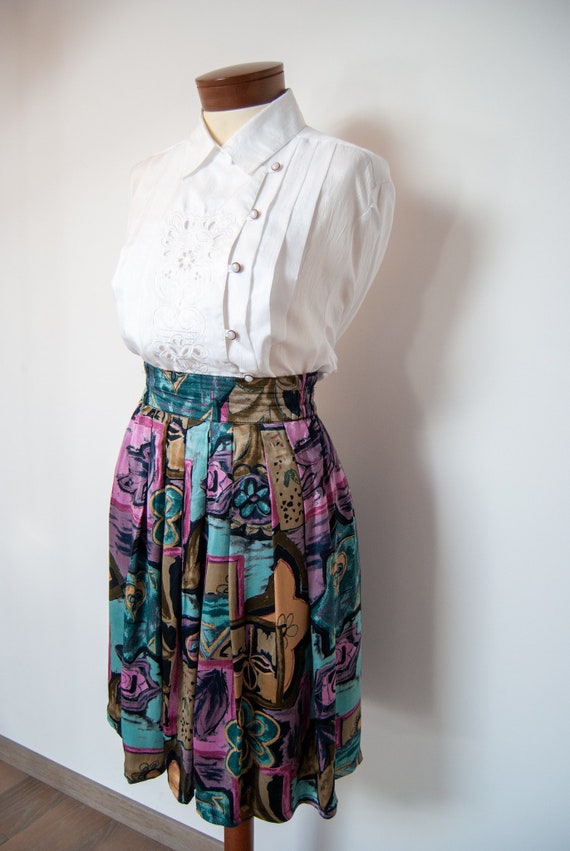 80s midi skirt, 80s printed skirt, colorful skirt… - image 7