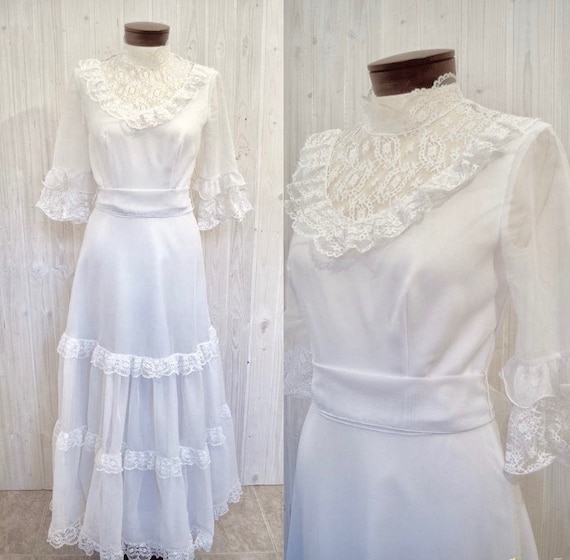 Vintage wedding dress, 70s wedding dress, seventie
