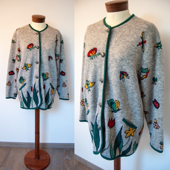 Vintage Tyrolean cardigan, vintage dirdnl cardigan