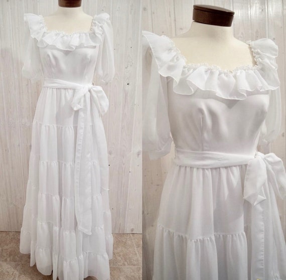 70s wedding dress, vintage wedding dress, seventie