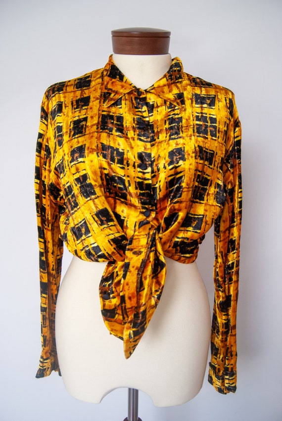 90s shirt, chenille shirt, 1990s shirt, tartan sh… - image 3