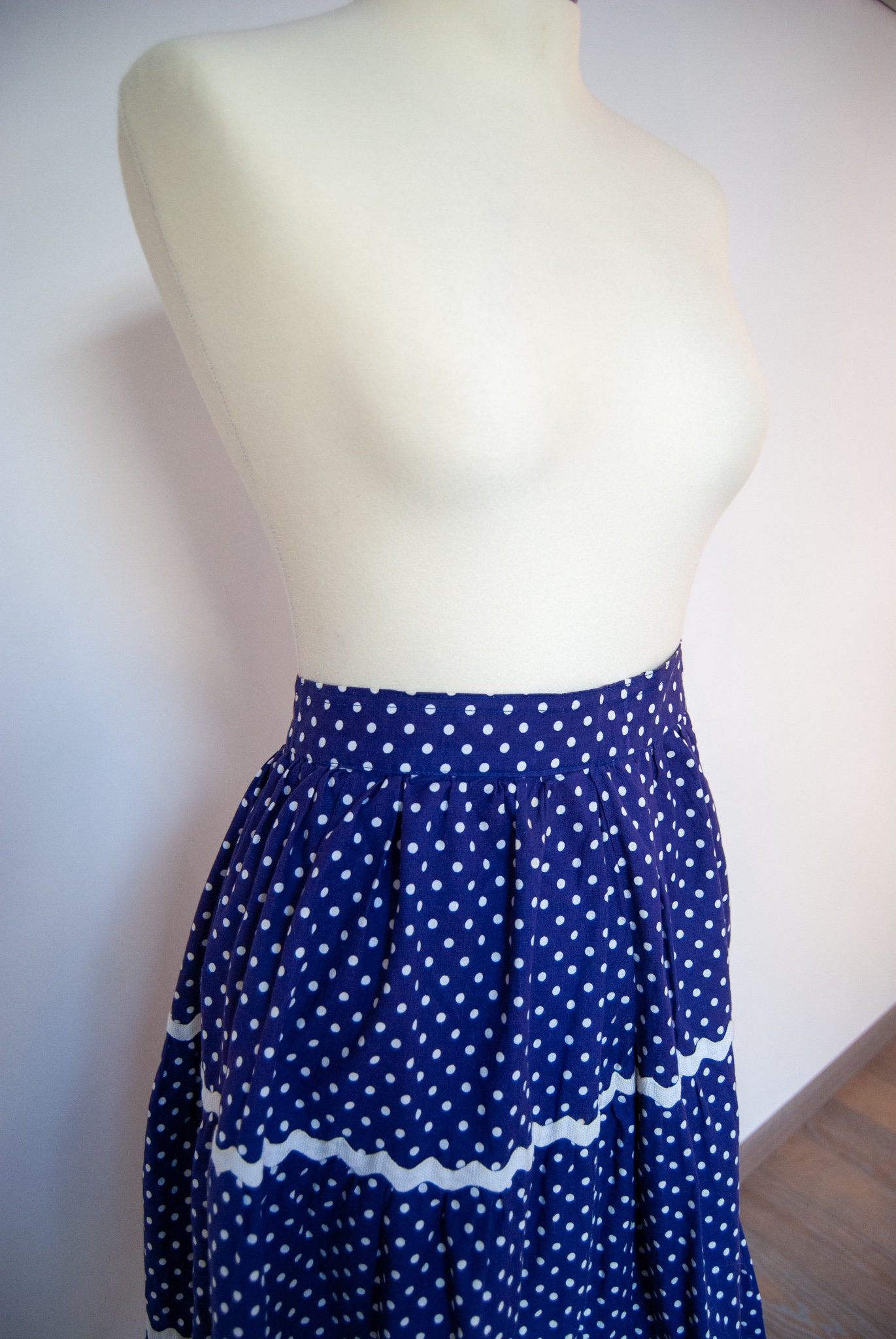 Vintage Skirt, Polka Dots Skirt, Full Round Skirt, 60s Skirt, Sixties